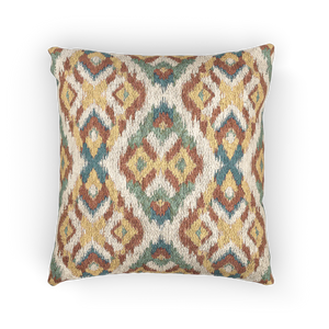 Multicolor Arrow Ikat Woven Pillow
