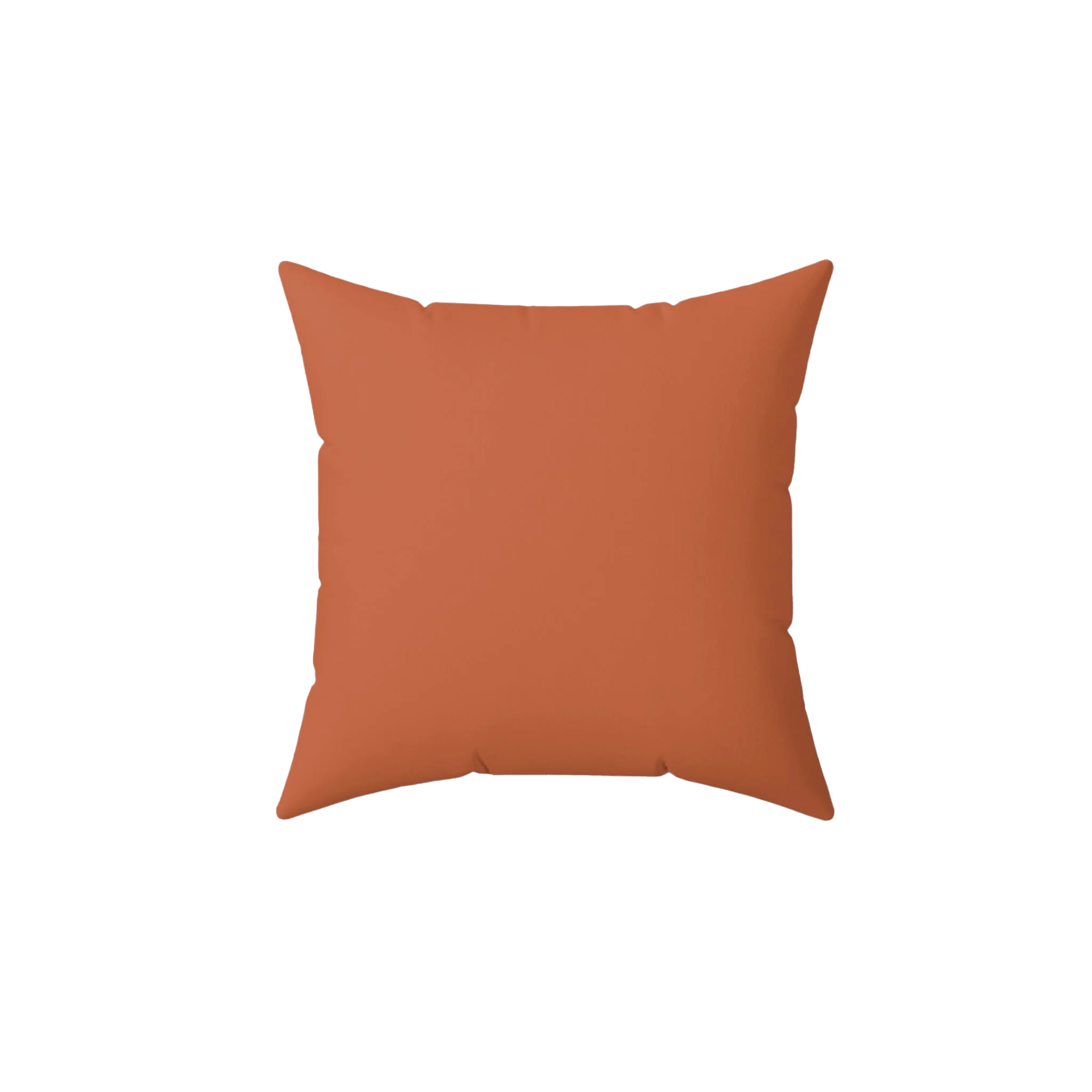 Boho rust faux suede throw pillow, back view.