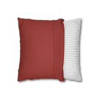 Brownish Red faux suede pillow case, open view.