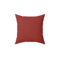Brownish red faux suede throw pillow, front view.