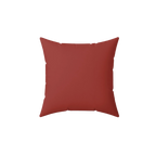 Brownish red faux suede throw pillow, front view.