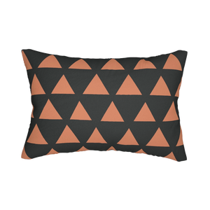 Carbon Fiber Boho Rust Triangle Lumbar Pillow