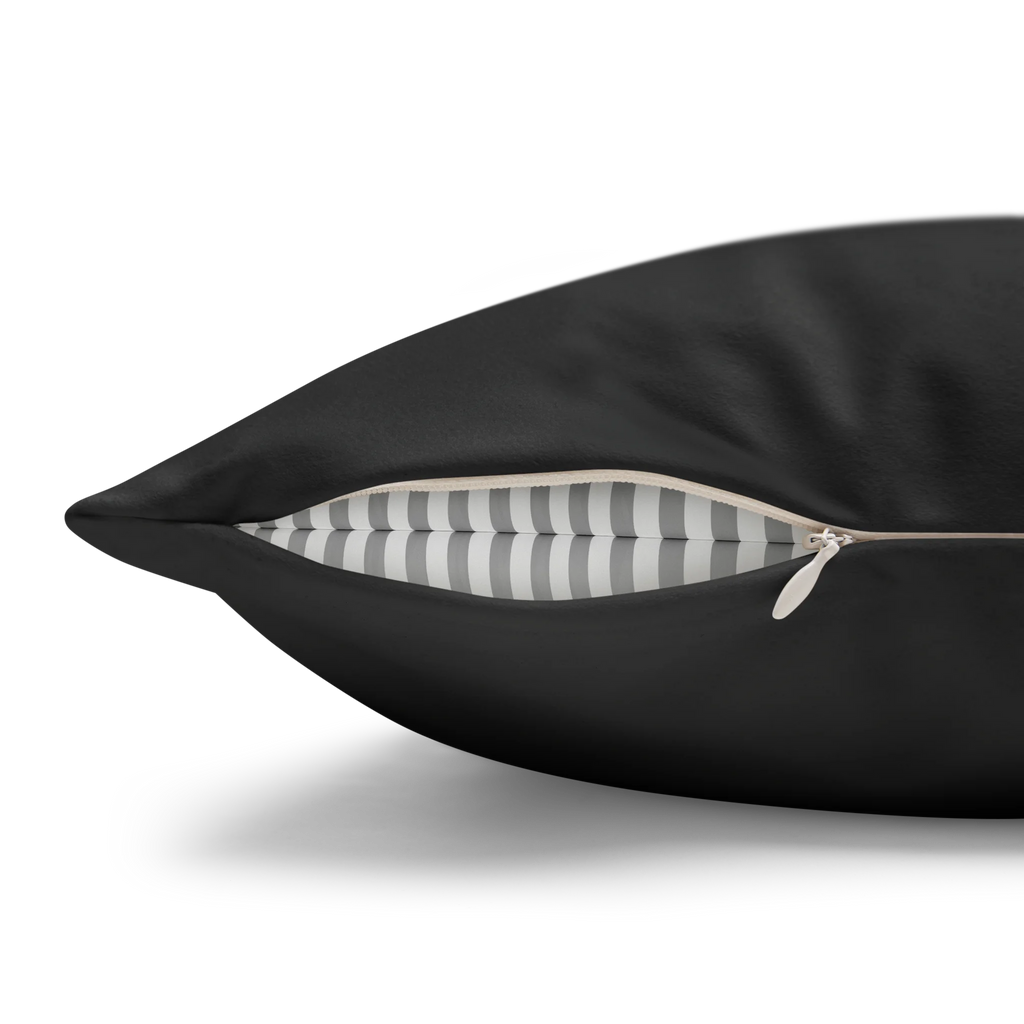 Carbon Fiber faux suede pillow case, zipper view.