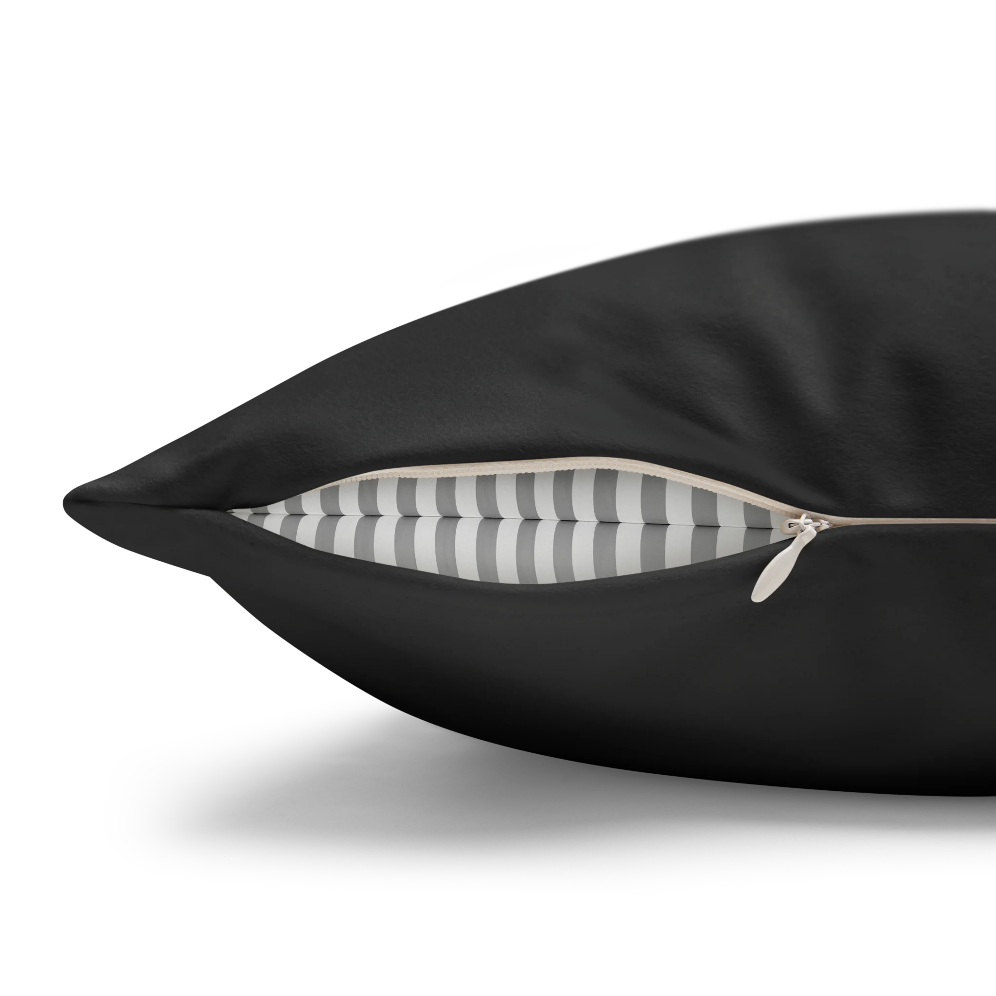 Carbon Fiber faux suede pillow case, zipper view.
