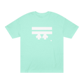 A celadon t-shirt with a white Freebrd icon graphic on the front.