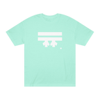 A celadon t-shirt with a white Freebrd icon graphic on the front.