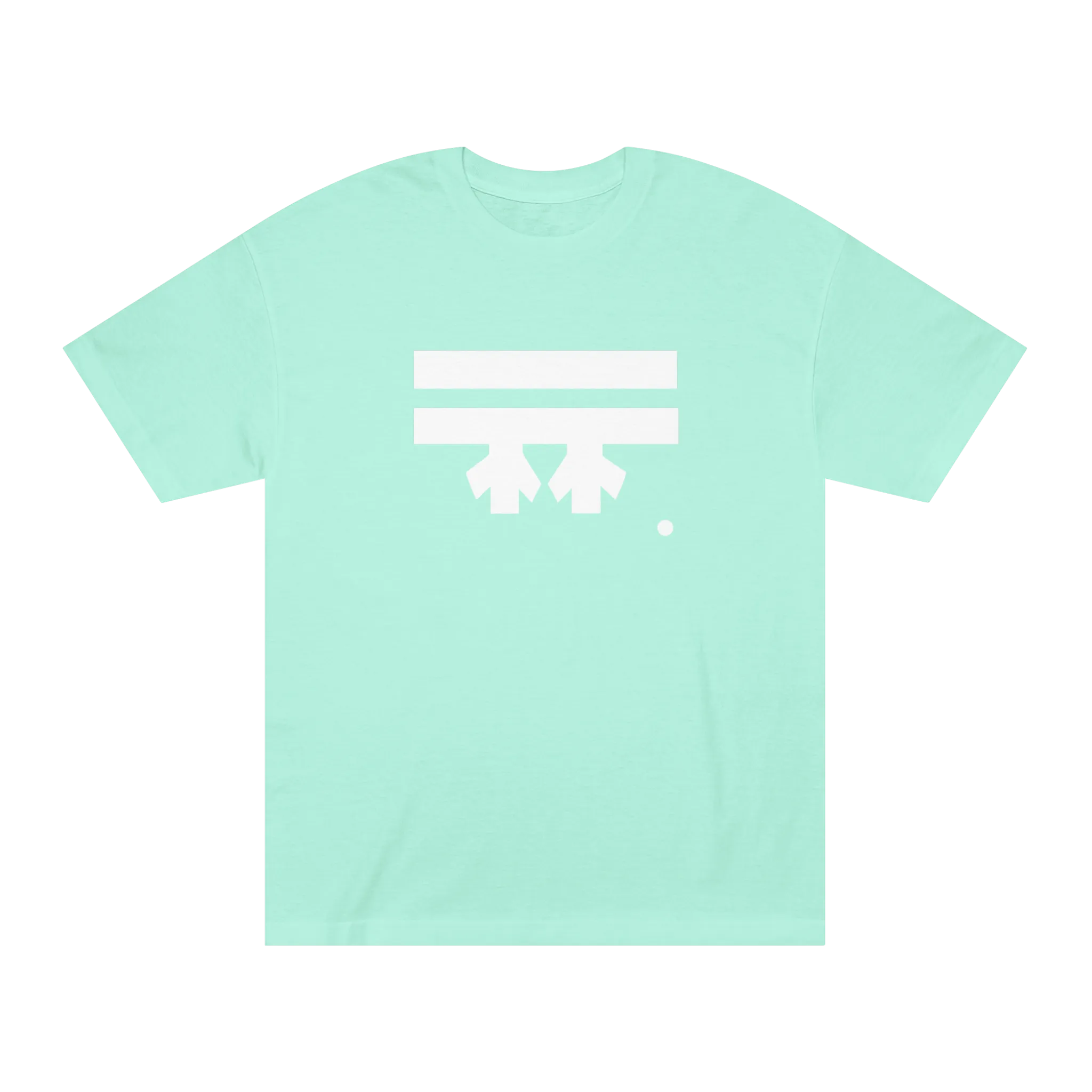 A celadon t-shirt with a white Freebrd icon graphic on the front.