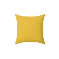 Champ yellow faux suede throw pillow, front view.