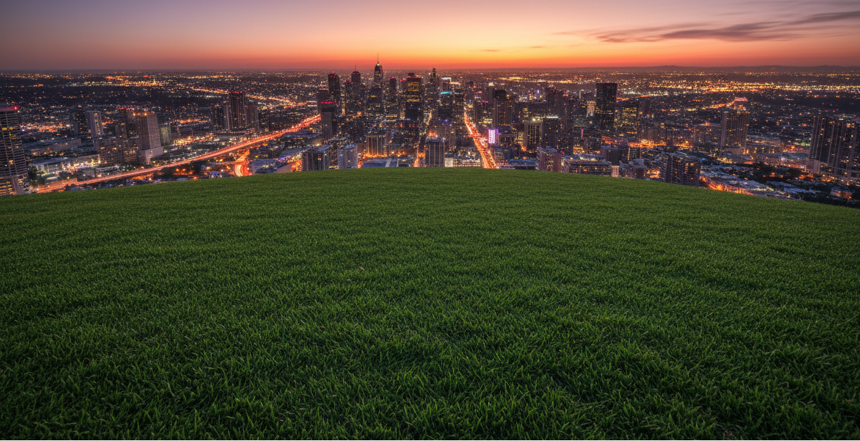 Cliffside City Skyline at Night