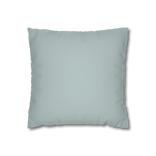 Cool Silver faux suede pillowcase, back view.