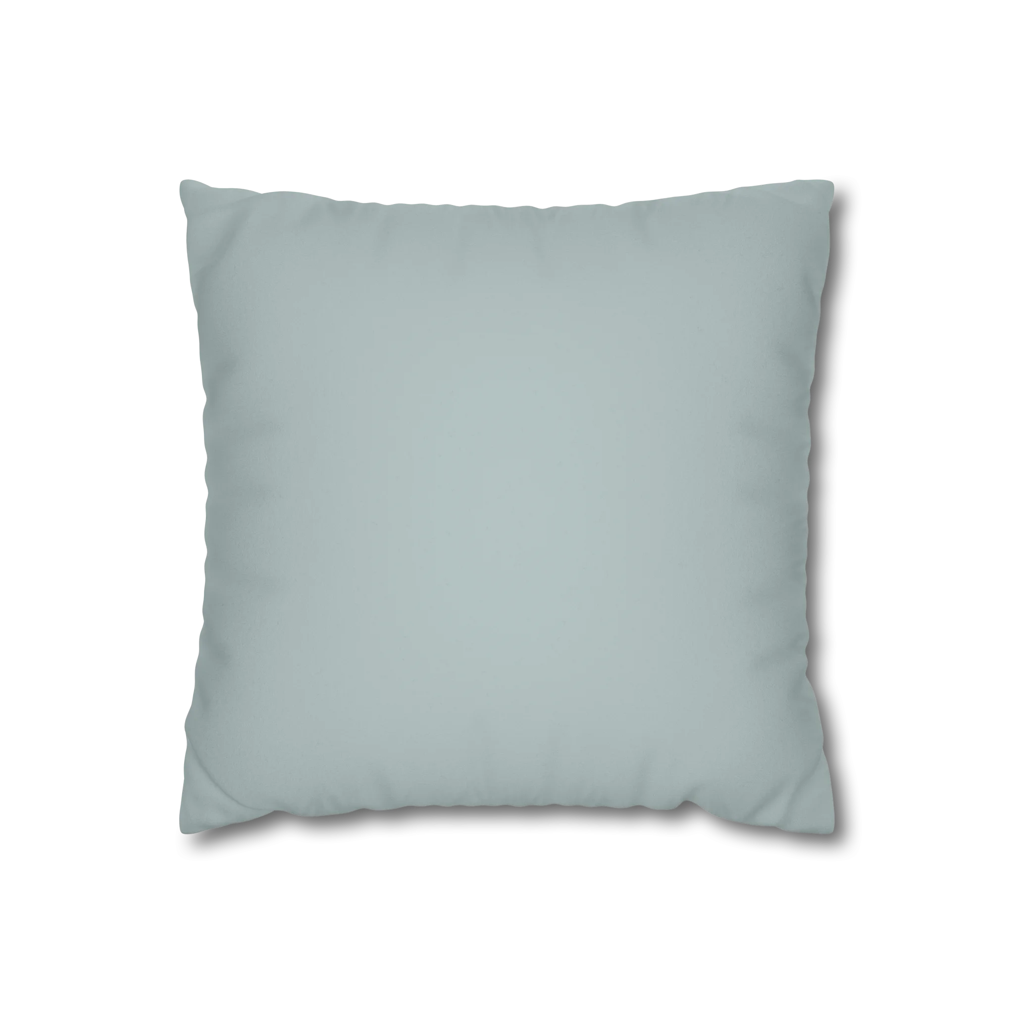Cool Silver faux suede pillow case, back view.