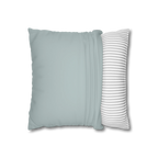 Cool Silver faux suede pillowcase, open view.