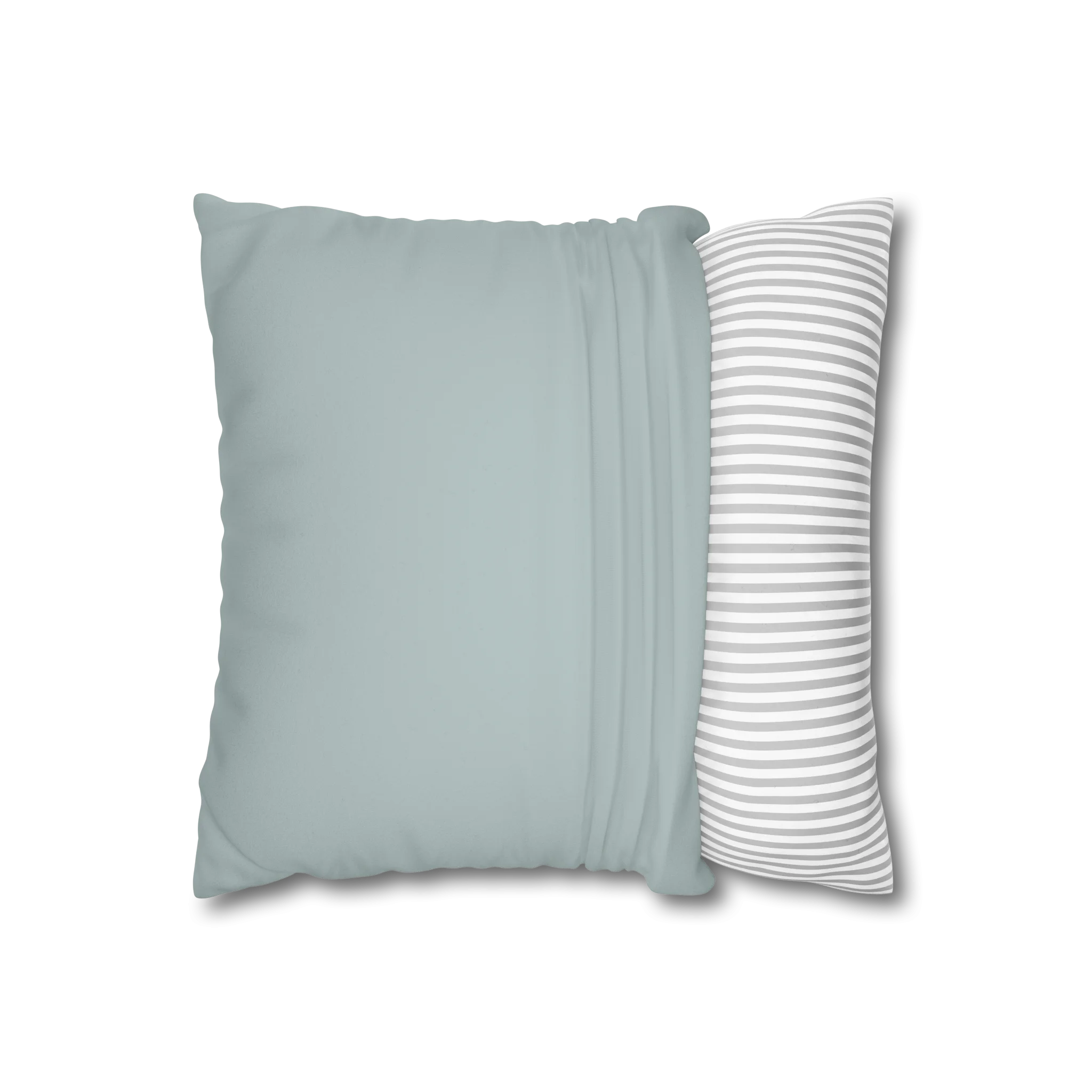 Cool Silver faux suede pillow case, open view.