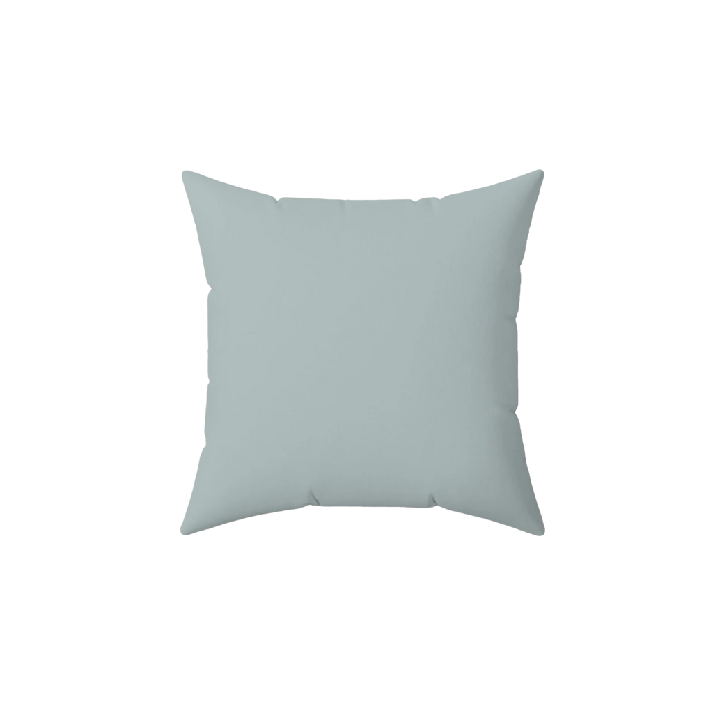 Cool silver faux suede throw pillow, front view.