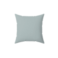 Cool silver faux suede throw pillow, front view.