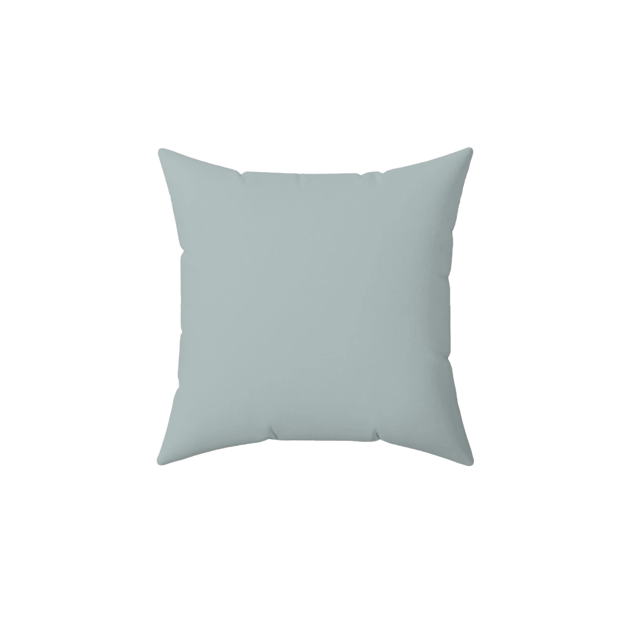Cool silver faux suede throw pillow, front view.