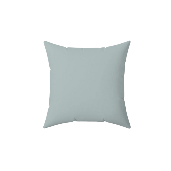 Cool silver faux suede throw pillow, front view.