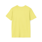 A back view of the cornsilk women's rights are human rights t-shirt.