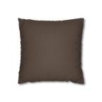 Country Brown faux suede pillow case, back view.