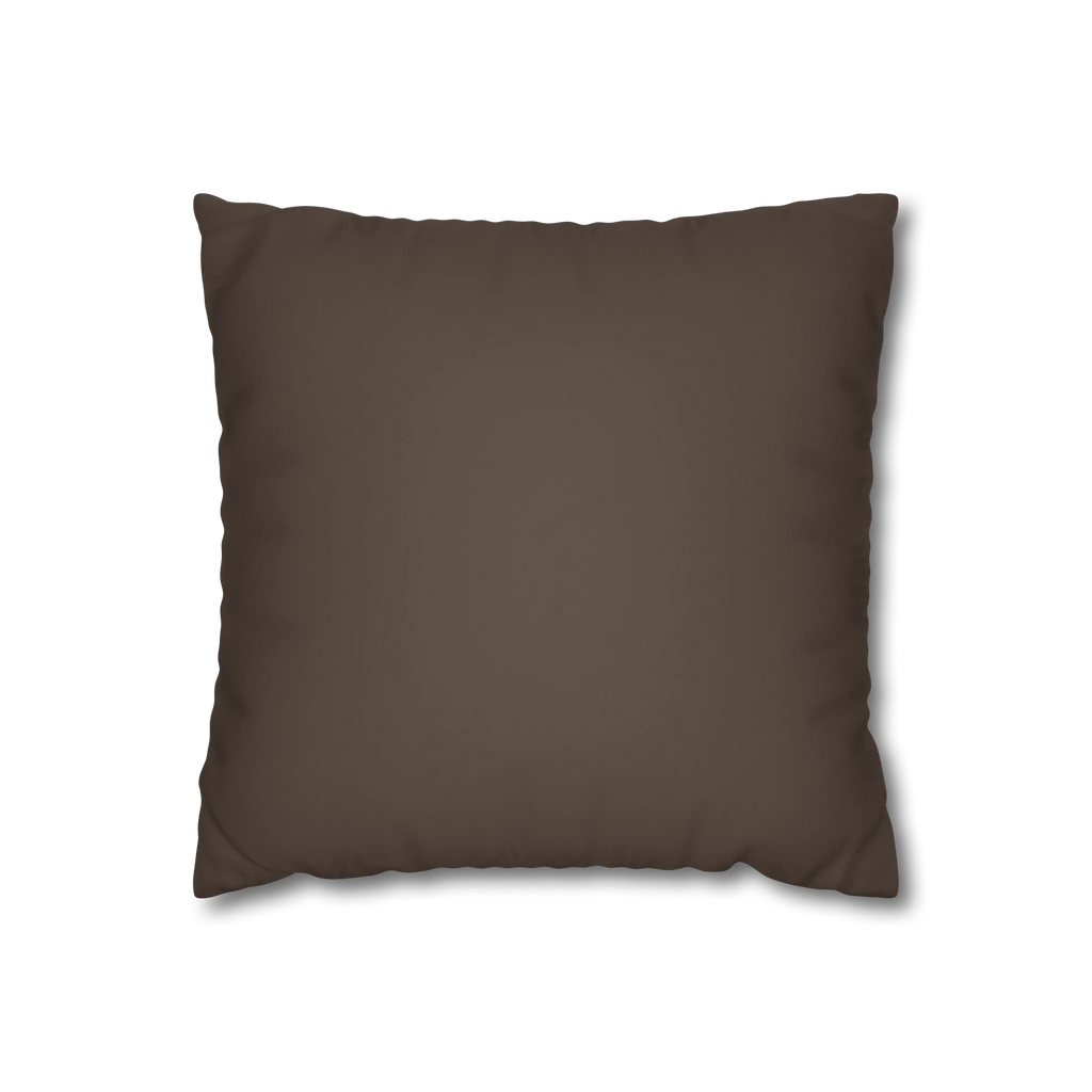 Country Brown faux suede pillow case, front view.