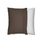 Country Brown faux suede pillow case, open view.