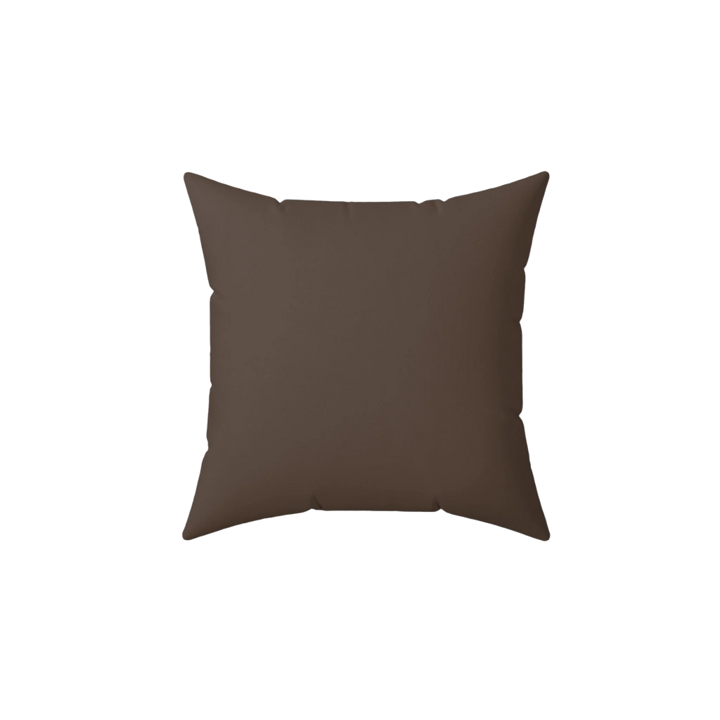 Country brown faux suede throw pillow, front view.
