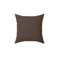 Country brown faux suede throw pillow, front view.