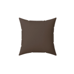 Country brown faux suede throw pillow, front view.