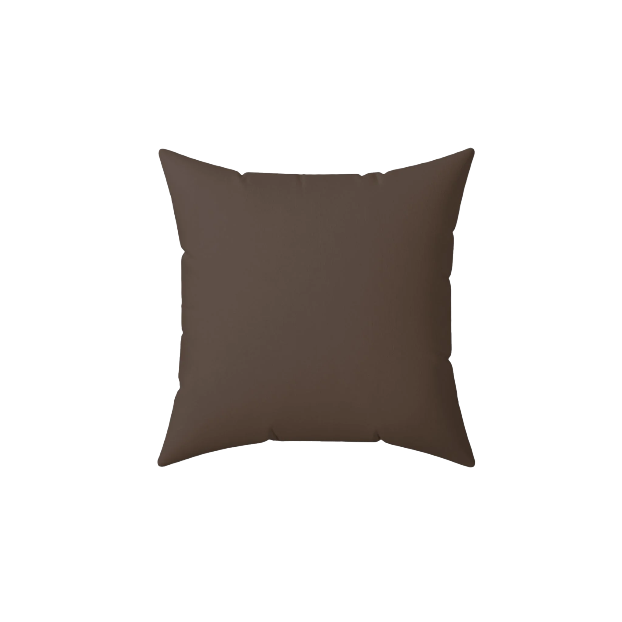 Country brown faux suede throw pillow, front view.