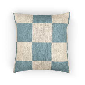 Danish Blue Cream Checkered Pillow