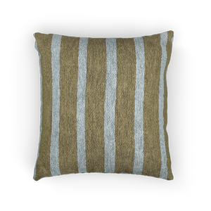 Danish Blue Dark Neutral Wood Stripe Woven Pillow