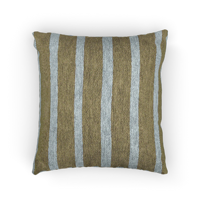 Danish Blue Dark Neutral Wood Stripe Woven Pillow