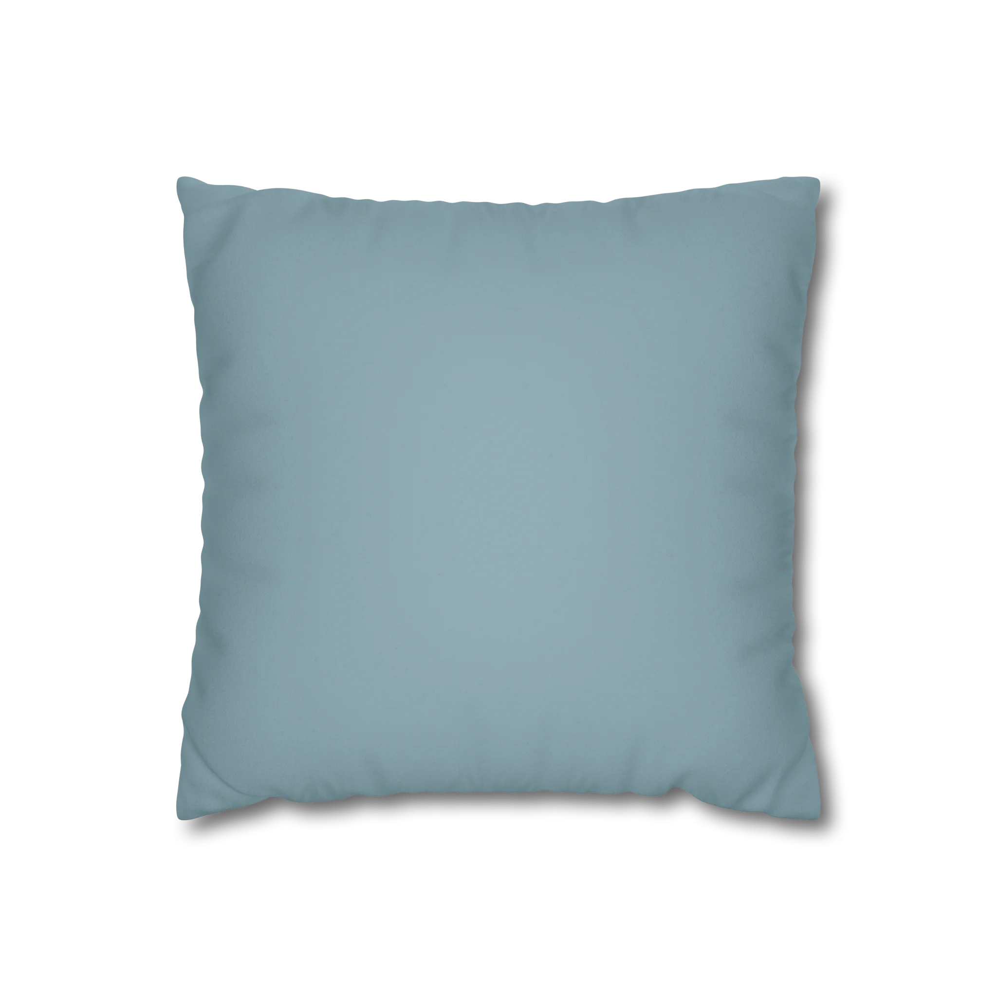Danish Blue faux suede pillow case, front view.