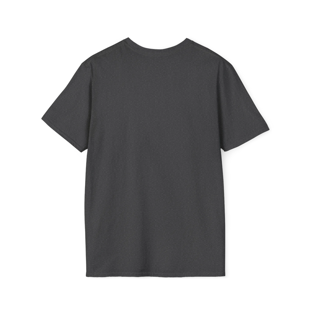 The plain back of the dark heather Trans Rights Are Human Rights T-Shirt.