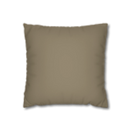 Dark Neutral Wood faux suede pillow case, back view.