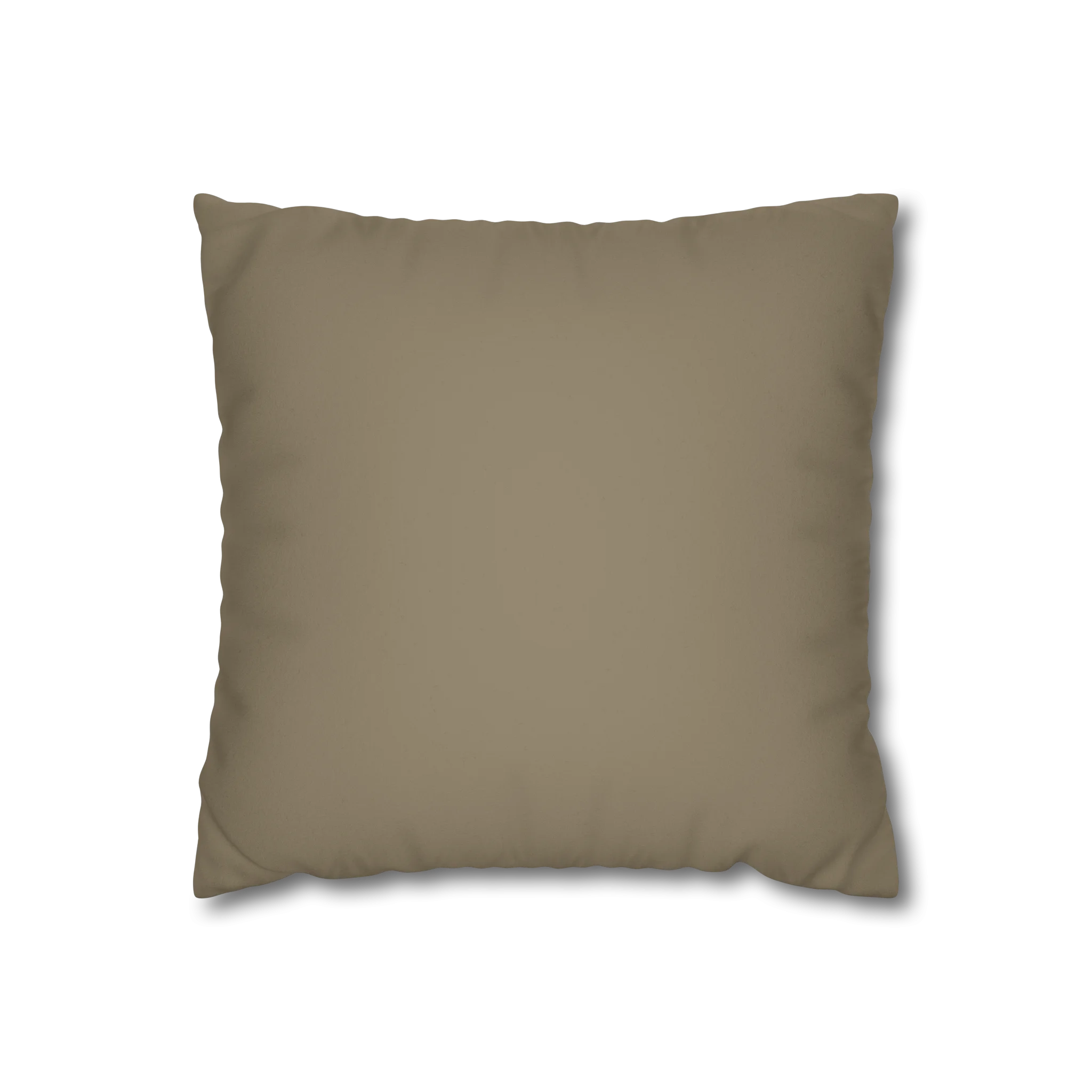 Dark Neutral Wood faux suede pillow case, front view.