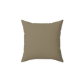 Dark neutral wood faux suede throw pillow, front view.