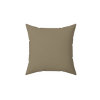 Dark neutral wood faux suede throw pillow, front view.