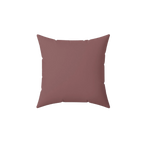 Dark old rose faux suede pillow, back view. 