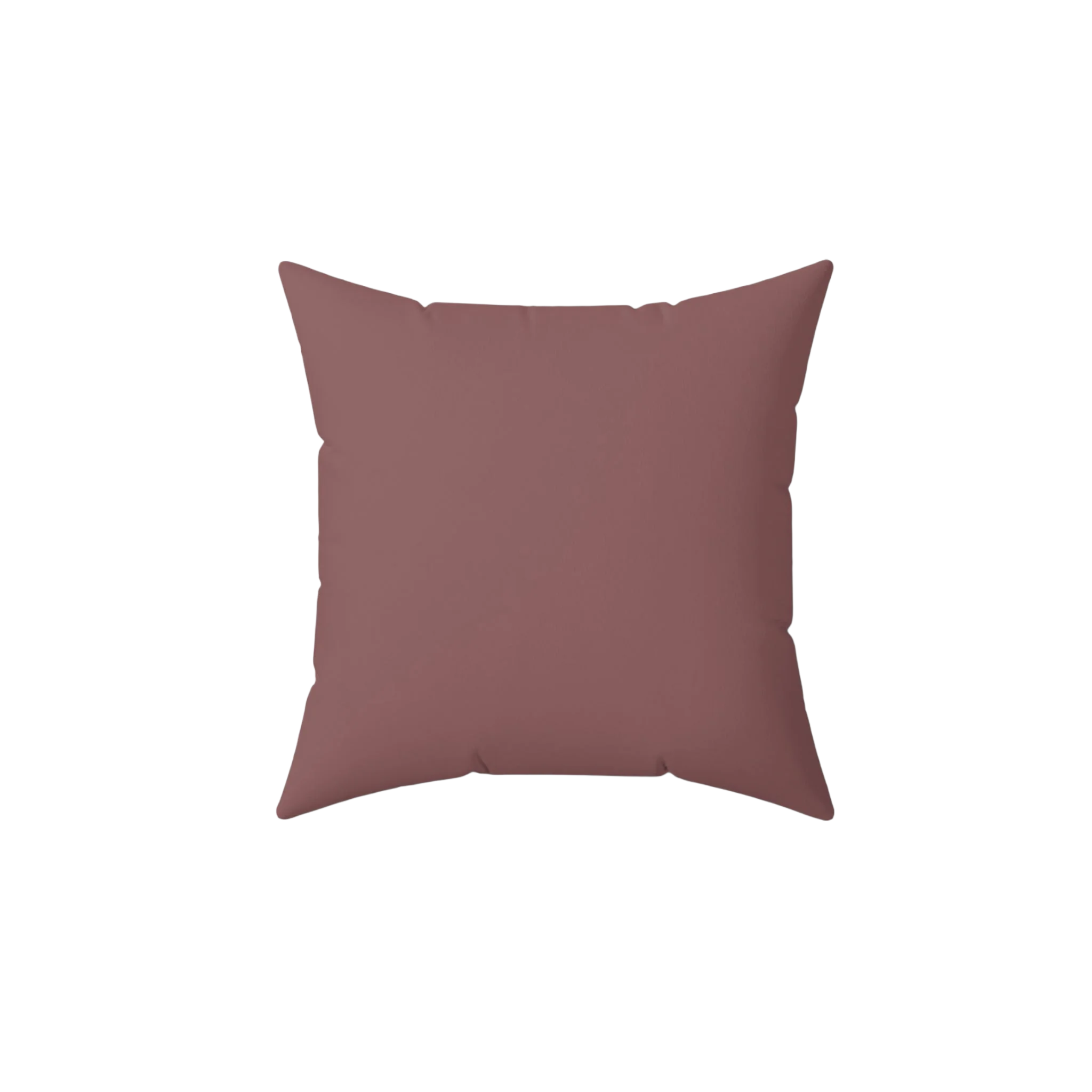 Dark old rose faux suede pillow, front view. 