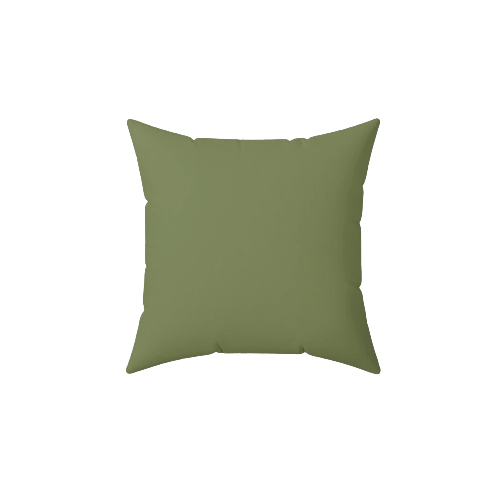 Dark sage faux suede throw pillow, front view.
