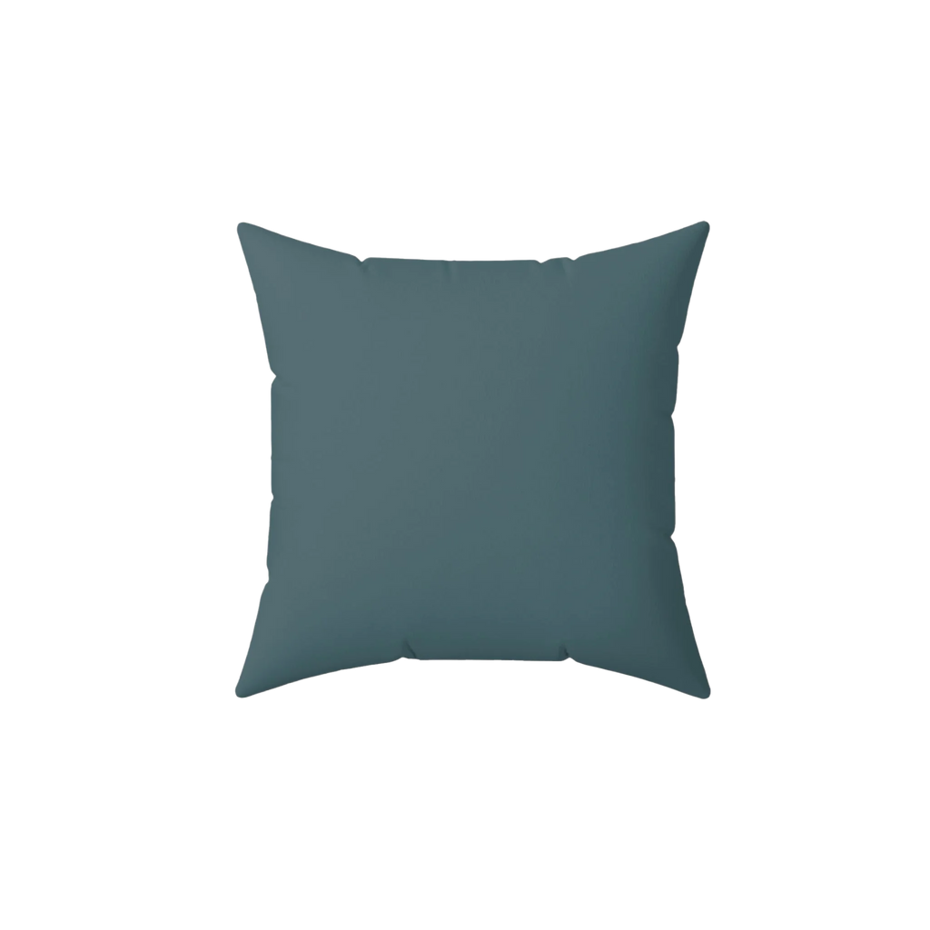 Deep space teal faux suede throw pillow, front view.