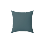 Deep space teal faux suede throw pillow, front view.