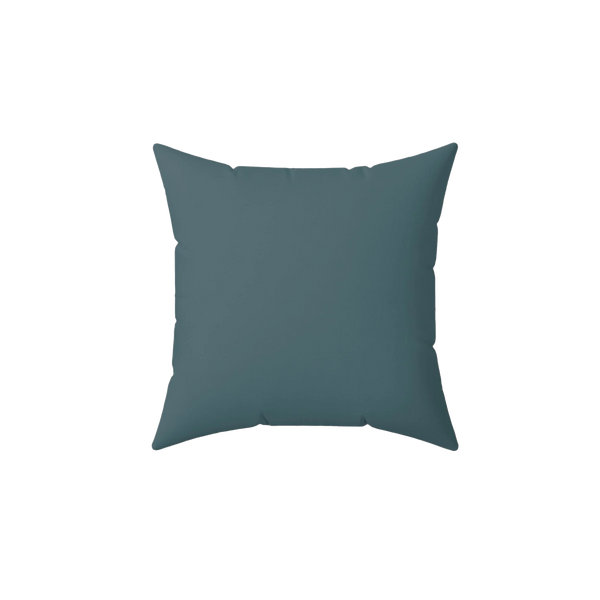 Deep space teal faux suede throw pillow, front view.