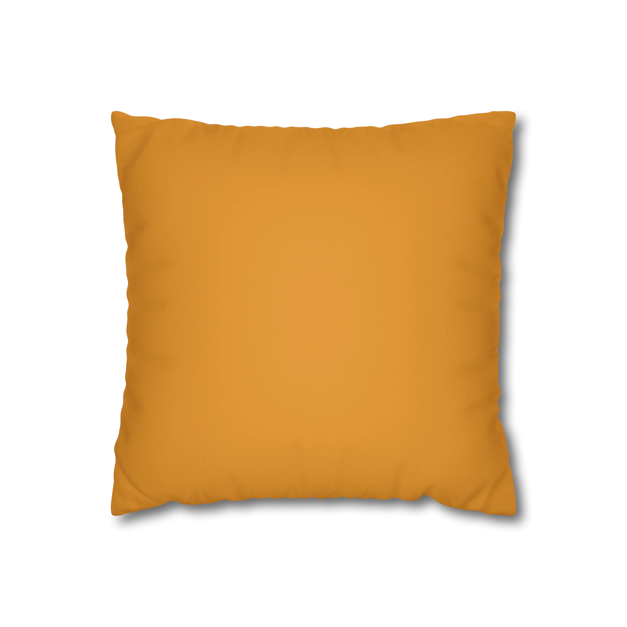 Dixie Orange faux suede pillow case, front view.