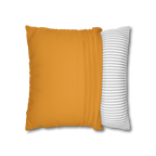 Dixie Orange faux suede pillow case, open view.