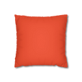 Dragon fire red faux suede pillow case, front view.