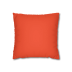 Dragon fire red faux suede pillow case, front view.