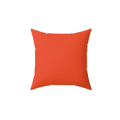 Dragon fire red faux suede throw pillow, front view.