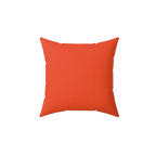 Dragon fire red faux suede throw pillow, front view.